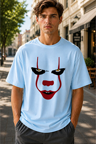 VODEXA Unisex Oversize T-Shirt Colorful Face Printed 100% Cotton T-Shirt Comf...