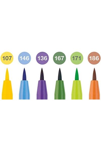 Yıldızan قلم رسم ELITSE STOR Artist Pen ذو طرف فرشاة، سلسلة Yaz، مجموعة من 6 ...