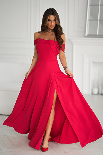 OEM Long Elegant Women's Dress Bicotone Red - Model 336-02