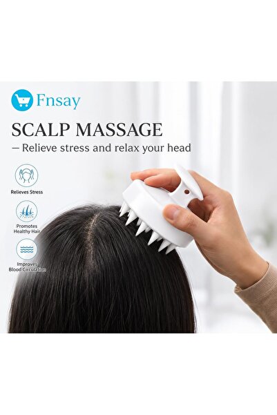 FNSAY Round Scalp Massager Shampoo Brush with Soft Bristles | Exfoliating Scr...