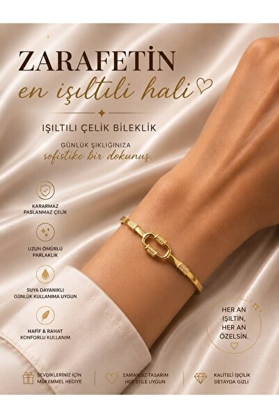 staınless steel LUNAVERA NOVA TAŞLI GOLD ÇELİK KADIN BİLEKLİK