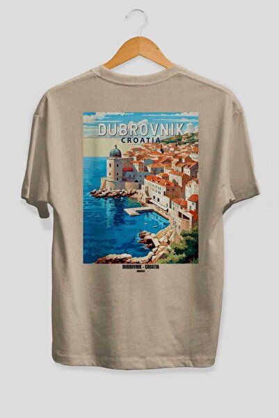 Ankhises Dubrovnik Croatia 2 Beige Oversize Country City Back Printed Unisex ...