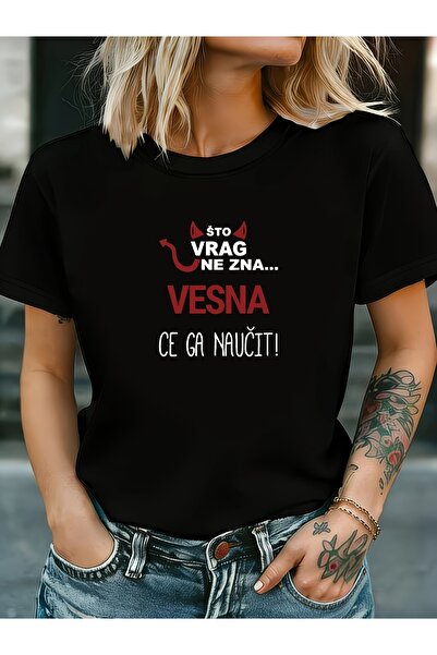 LİNA06 Women's with "to VRAG NE ZNA... VESNA CE GA NAU?ITI" Serbian Text Prin...