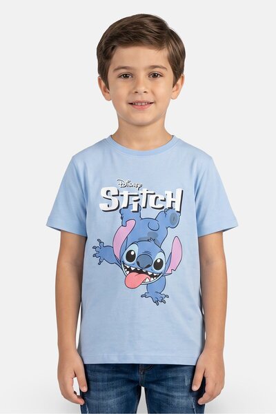 Disney Kids Boy Lilo And Stictch Short Sleeve T-Shirt, Dusty Blue