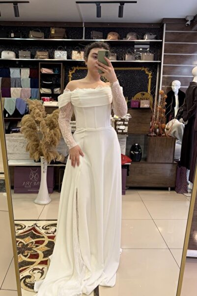 HÜMEYRA BUTİK فستان سهرة بأكمام دانتيل