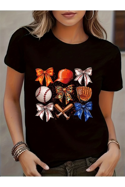212Wear Women'S Casual Graphic T-Shirt Short Sleeve, Crew Neck, cotton Blend,...