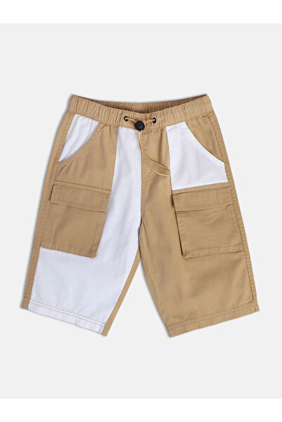 MINI KLUB By Styli Boys Colorblock Cotton Cargo Shorts