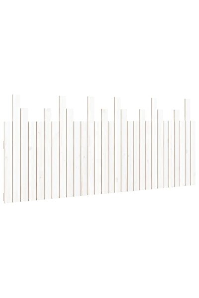 vidaxl Tăblie de pat pentru perete, alb, 185x3x80 cm, lemn masiv pin