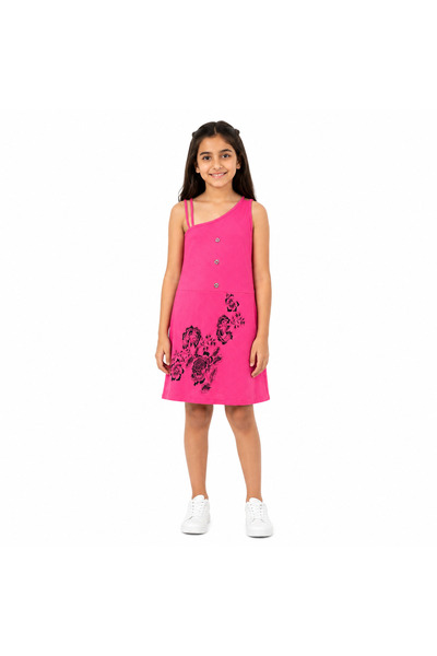 Generic Girl's One Shoulder Floral Print Dress