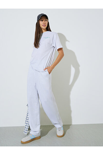 Styli Grey Barrel Fit Cotton Blend Joggers