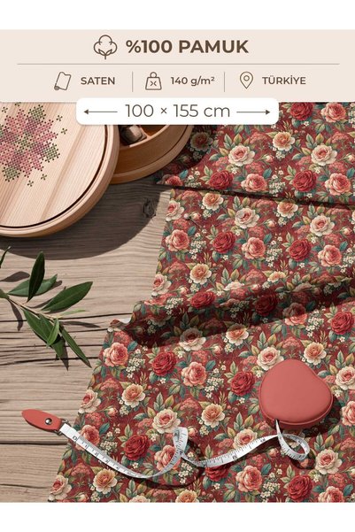 FabricsTown 100% Cotton Satin Fabric 100X155 cm Digital Printed for Sewing Pa...