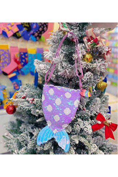 Five Dream House Kids Mermaid Sequin Shoulder Crossbody Bag, 25×21.5×8.5cm, L...
