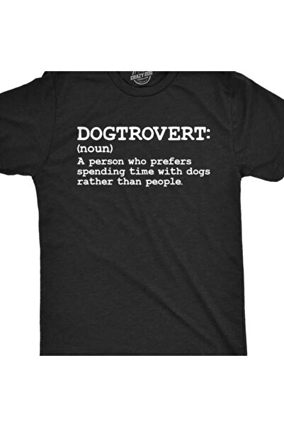 NOURAM Funny Definition T-Shirt - Introvert Dog Lover Graphic Tee, 220GSM Pur...