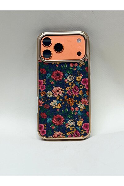 EFCASE iPhone 17 Pro Max Tuval Kılıf - Egzotik Lotus Desenli Sanatsal Koruyucu