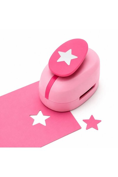 OFİSİNN Şekilli Mega Boy Delgeç/Şekilgeç 5 cm Yıldız Pembe