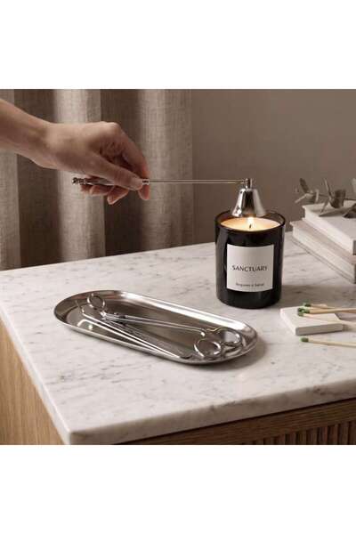 PAN HOME Aura Metal 4-Piece Candle Tool Set - Silver