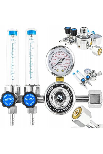 Vorfal Reductor CO2 / Argon cu rotametru dublu, MIG, TIG, MAG, V 02070
