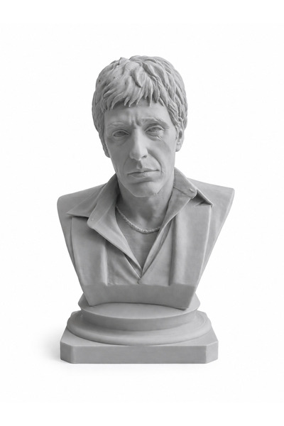 Scarface Alpacino 3D print Beyaz Büst Figür 18 cm