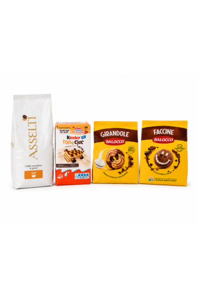 Asselti Set Italia – Boabe de cafea și Biscuiți italieni, 4 produse