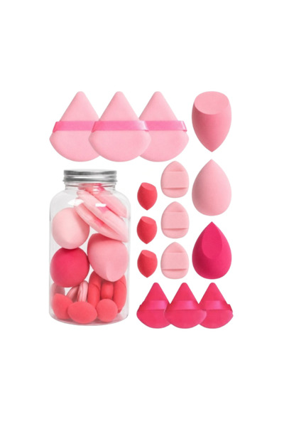 ECARLA Set de 15 bureței de machiaj FUSCHIA CREAM DUO
