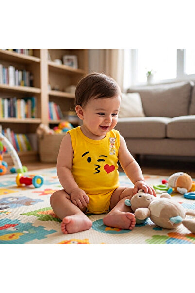 CUBBUX Unisex Baby Yellow Sleeveless Bodysuit - Baby Sleeveless Bodysuit Romp...