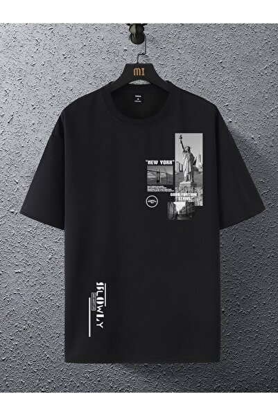 classy moda Unisex Colorful Oversize Printed T-Shirt Streetwear Comfortable F...