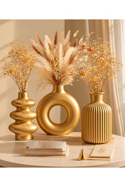 VARKAL Set of 3 Scandinavian Style Bohemian Vase Gift Pinterest Pampas Vase S...
