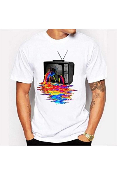 classy moda Unisex Colorful Oversize Printed T-Shirt Streetwear Comfortable F...