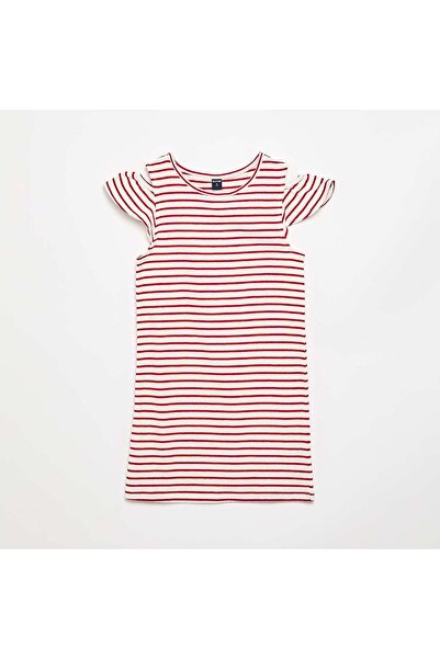 KIABI Thigh-length dress with shoulder cut-outs RED
