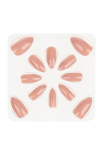 OEM Unghii false nude cu adeziv inclus, 12 bucăți, formă stiletto – manichiur...