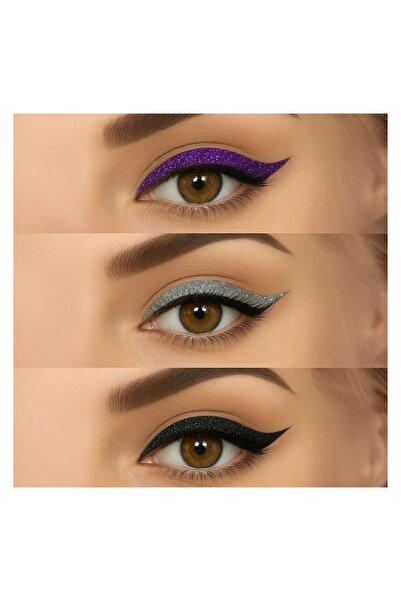 OEM Eyeliner autocolant cu glitter, argintii, negre, mov, 4 perechi – efect d...