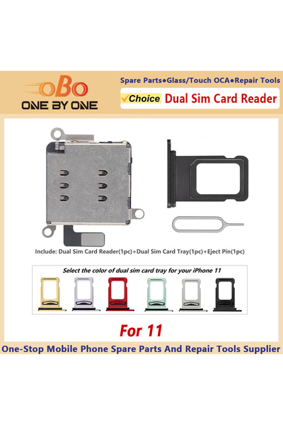 Choice4 كابل مرن لقارئ بطاقات SIM مزدوج أبيض اللون لهاتف آيفون 11، حامل فتحة ...