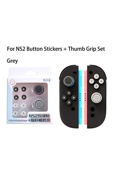 Choice4 Grey Cute Circle D-Pad AKSW-329 Silicone Thumb Grips Set for Switch 2...