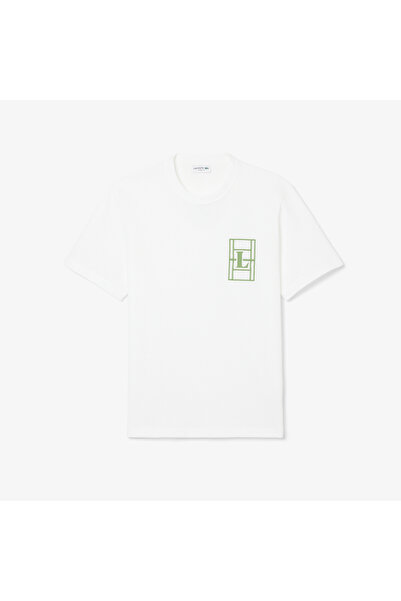 Lacoste Erkek Classic Fit Bisiklet Yaka Beyaz T-Shirt