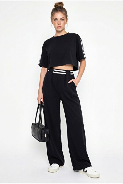 Hiccup LUCCI Set Din Două Piese Cu Tricou Cu Guler Rotund Și Pantaloni Largi