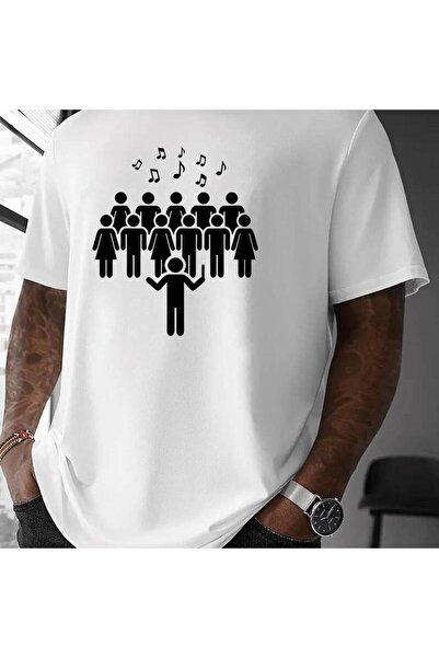KYMC07 A Short-Sleeve T-Shirt Featuring Graffiti-Style Print with a Choir Con...