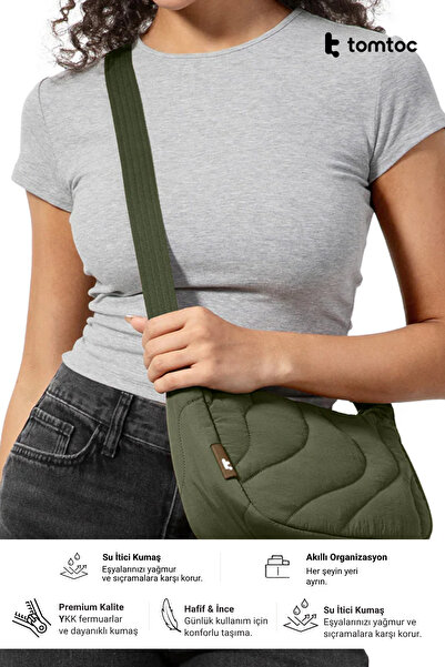 Tomtoc Terra Puffy Series T34 3.5L Green Hand and Shoulder Bag - T34S1T2