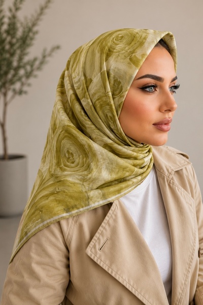 İmajButik Mekani šal od zelenog pamuka