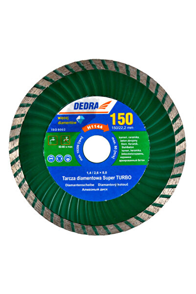 Dedra-Polonia Disc diamantat Super Turbo armat pentru beton și piatră 125x22,...