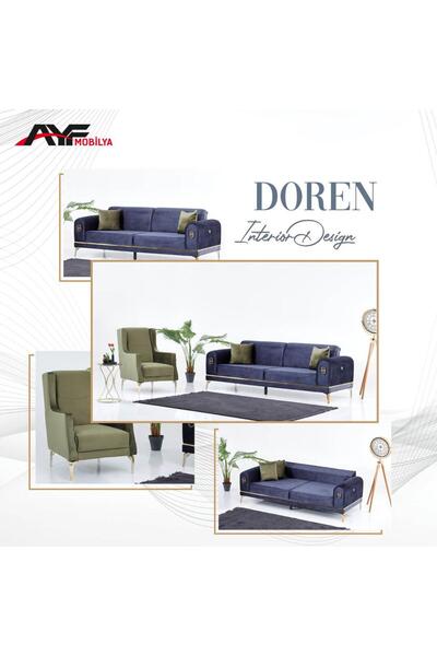 AYF MOBİLYA DOREN DÜZ ASİMETRİK DİKİŞLİ 3+3+1+1 KOLTUK TAKIMI