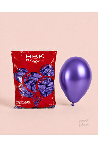 HBK Balon بالونات معدنية بنفسجية من HBK مقاس 11 بوصة، 100 قطعة، بالونات زينة ...