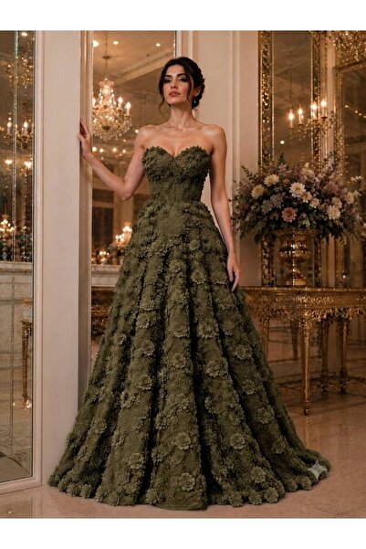 Gülcan Luxury 3D Boyutlu Çiçekli Nişanlık Abiye