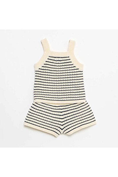 KIABI 2-piece crochet shorts and T-shirt set BLUE