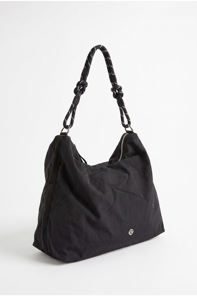 LuviShoes Margaux Black Technical Fabric Women's Shoulder Bag