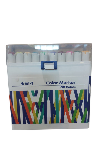 STA Çift Uçlu Alkol Bazlı Marker Kalem Çift Uçlu 1-7 Mm 60 Renk Sta-910360