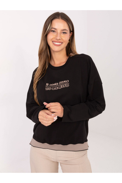 Relevance Bluza Dama, RELEVANCE, Bumbac, Maneca lunga, Negru, model RV-BZ-A90...