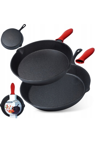 Vilde 2x Tigaie din inox pentru gaz, inducție, grătar, focar, cuptor 25-30 cm