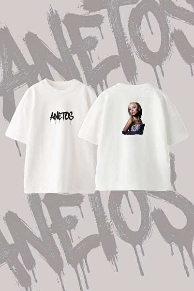 Anetos Ariana Grande_49 Design Back Printed Cotton White Oversize T-Shirt
