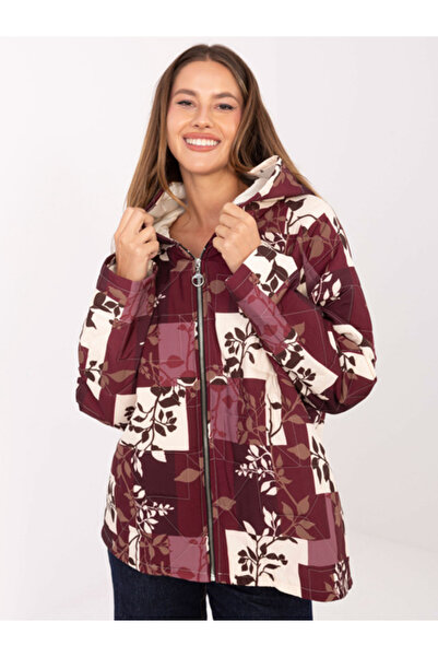 Moda Italy Women's Jacket, MODA ITALY, Viscose, Long Sleeve, Bordeaux, model ...