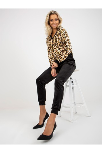 rue parıs Compleu Dama Maneca lunga, Animal print, RUE PARIS, Bej Casual Mode...
